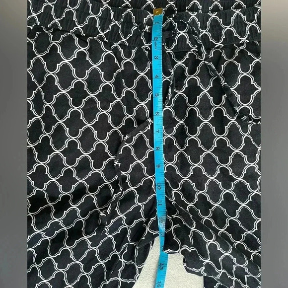 ❤️2/$50❤️[M]Ann Taylor Factory Geo Pattern Linen Blend Blue Jumpsuit drawstring - Picture 5 of 6